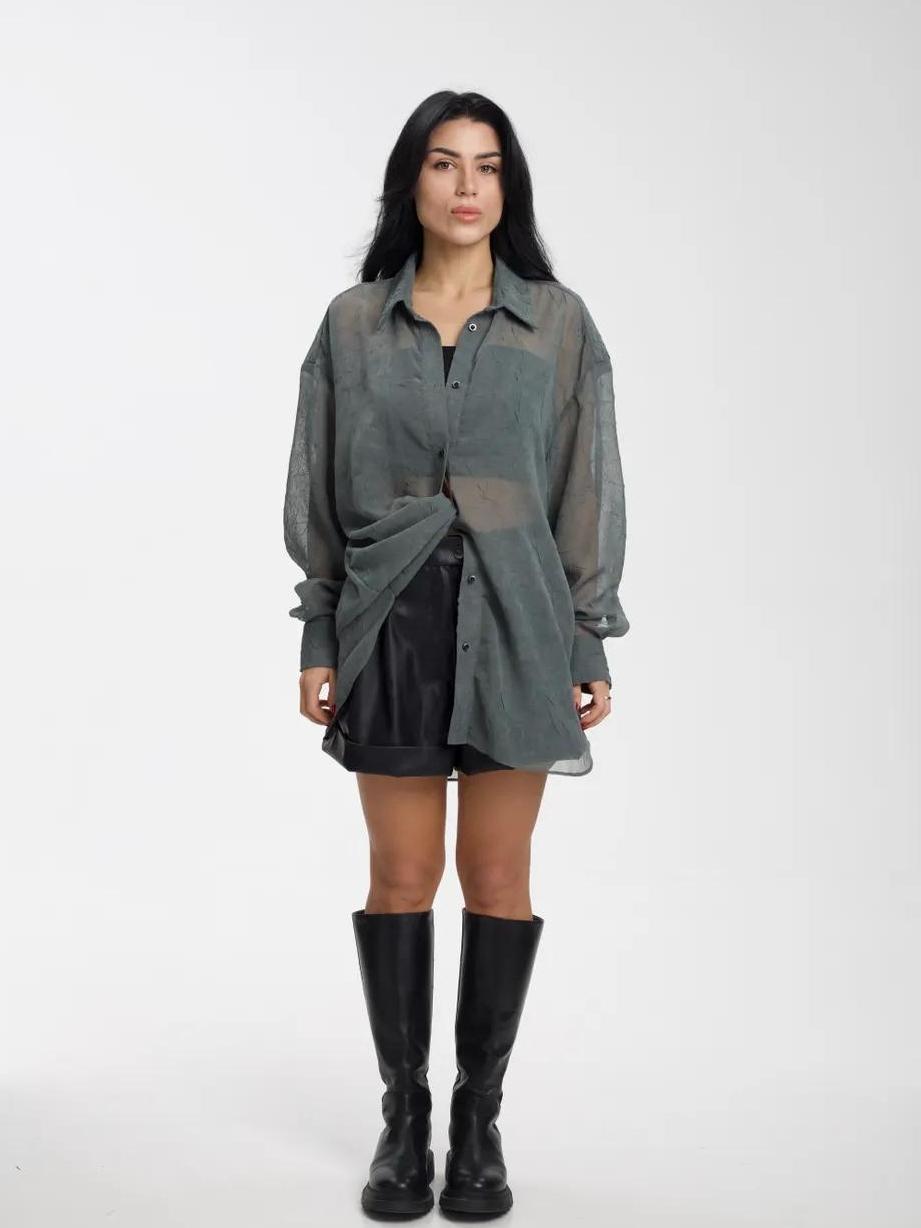 Блузка оливково-дымчатая