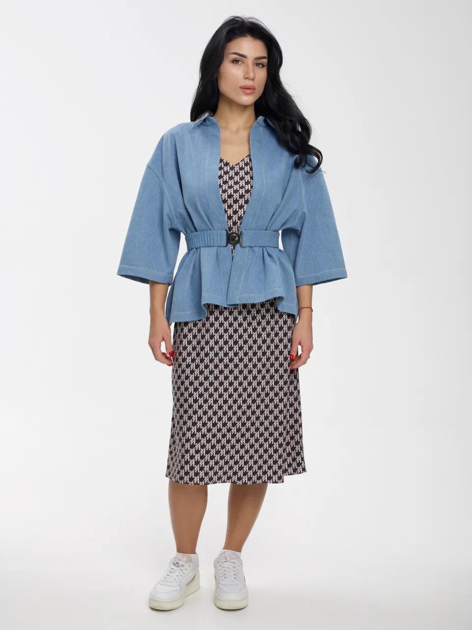 Джинсовый жакет с поясом