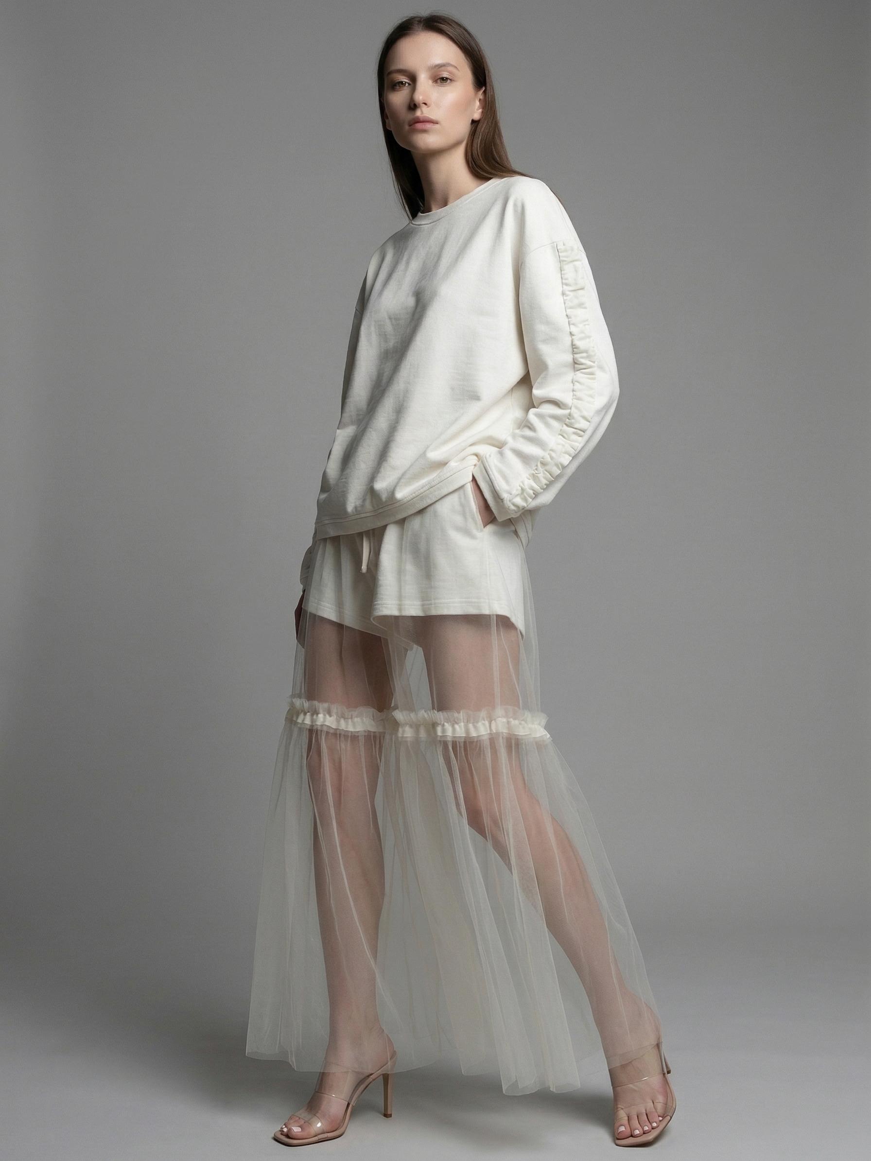 Шорты с юбкой из фатина